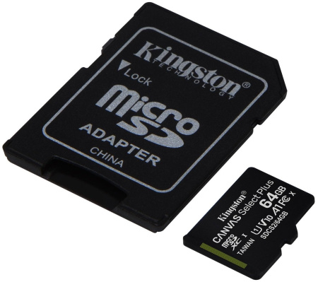 Kingston Карта пам'яті 2x64GB microSDXC C10 UHS-I R100MB/s Canvas Select Plus + SD - фото 2
