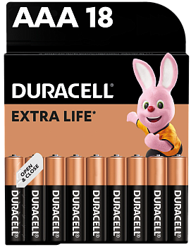 Лужні батарейки Duracell AAA, 18 шт.