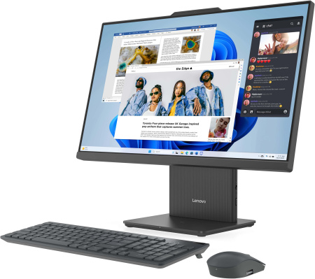 Lenovo Комп'ютер персональний моноблок Lenovo IdeaCentre AIO 24ARR9 23.8" FHD IPS AG, AMD R5-7535HS, 16GB, F512GB, UMA, кл+м, без ОС, сірий - фото 3