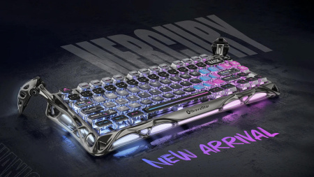 Клавіатура механічна GravaStar Mercury K1 Pro 80keys, GravaStar x Kailh Speedy Mint, BT/WL/USB, cyberpunk - фото 4