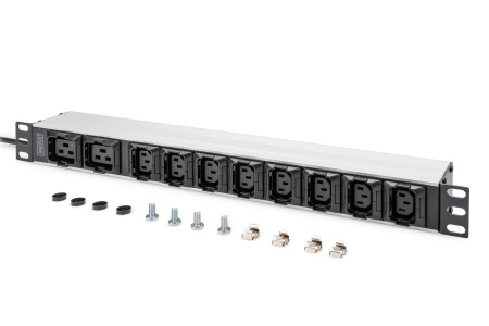 Digitus Пристрій розподілу електроживлення 1U, 8xC13, 2xC19, 16A, 250V, вилка C20 - фото 10