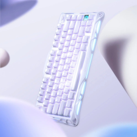 Клавіатура механічна GravaStar Mercury K1 80keys, GravaStar x Kailh Cheery Pink, EN, BT/WL/USB, Lavender Purple - фото 8 Клавіатура механічна GravaStar Mercury K1 80keys, GravaStar x Kailh Cheery Pink, EN, BT/WL/USB, Lavender Purple - фото 8