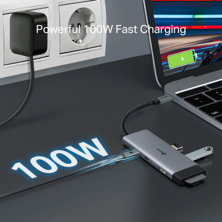 Хаб USB TP-LINK UH7020C USB-C > 2xUSB3.0/1xUSB-C/xHDMI/1xSD/1xmicroSD/1xPD 100Wh - фото 9