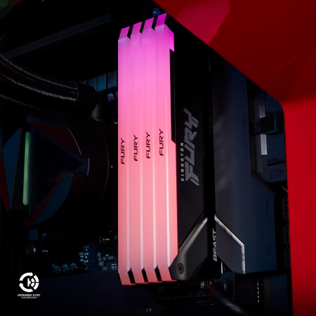 Пам'ять ПК Kingston DDR4 32GB KIT (16GBx2) 3200 FURY Beast RGB - фото 4