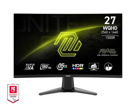 MSI Монітор 27" MAG 27CQ6F 2xHDMI, DP, Audio, VA, 2560x1440, 180Hz, 0.5ms, sRGB 105%, CURVED, AdaptiveSync - фото 1 MSI Монітор 27" MAG 27CQ6F 2xHDMI, DP, Audio, VA, 2560x1440, 180Hz, 0.5ms, sRGB 105%, CURVED, AdaptiveSync - фото 1