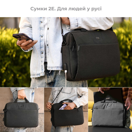 2E Сумка, Melange 16", чорна - фото 16