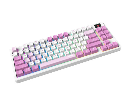 Клавіатура механічна MSI FORGE GK600 TKL W VIOLET UA 83key, mechanical Linear, USB-A, Wireless, Bluetooth, EN/UKR/RU, RGB, фіолетовий - фото 2