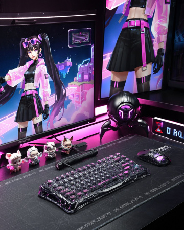 Клавіатура магнітна GravaStar Mercury V75 Lite 75keys, Blackcore, USB-A, Transparent Black - фото 13