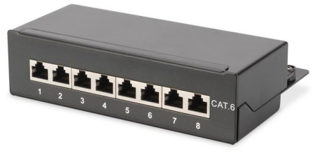 Патч-панель DIGITUS САТ 6 STP, настільна, 8 портів, зібрана - фото 1