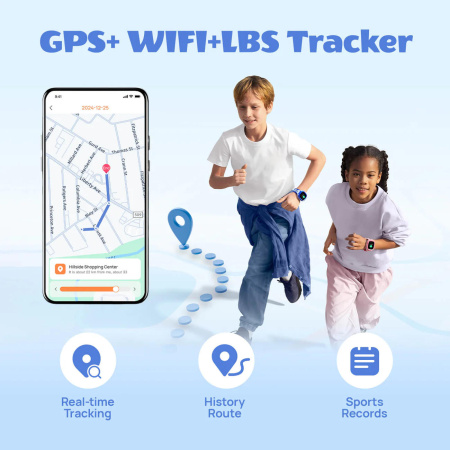 Дитячий годинник-телефон Mibro P6, 1.4", 240x280, GPS, 2MP, 900мА·год, 2АТM, синій - фото 7