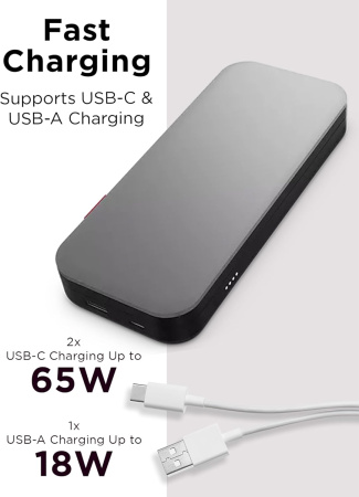 Lenovo Портативний зарядний пристрій Power Bank 20000 mAh, Go USB-C Laptop, Thunder Black - фото 3