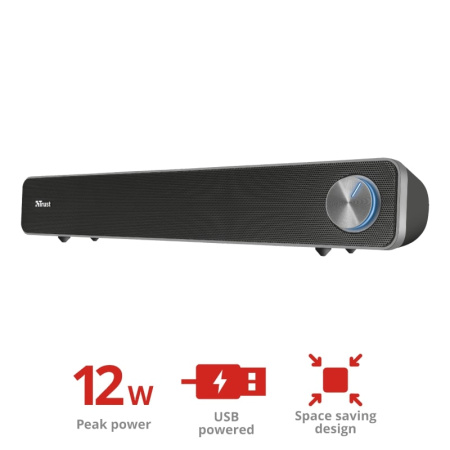 Акустична система Trust Arys Саундбар, USB/AUX, чорний - фото 7