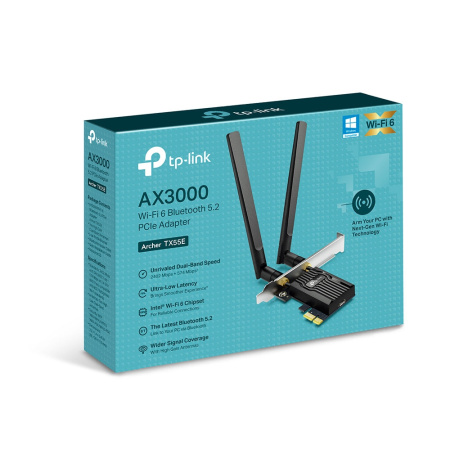 Адаптер WiFi TP-LINK Archer TX55E AX3000, PCI-Express x1, BT5.2 - фото 2