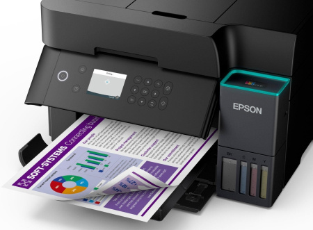 БФП ink color A4 Epson EcoTank L6370 35_23 ppm DADF Duplex USB Ethernet Wi-Fi 4 inks Black Pigment - фото 4