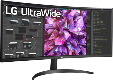 LG Монітор 34" 34WQ60C-B 2xHDMI, DP, Audio, IPS, 3440x1440, 21:9; sRGB 99%, CURVED, HDR10 - фото 2 LG Монітор 34" 34WQ60C-B 2xHDMI, DP, Audio, IPS, 3440x1440, 21:9; sRGB 99%, CURVED, HDR10 - фото 2