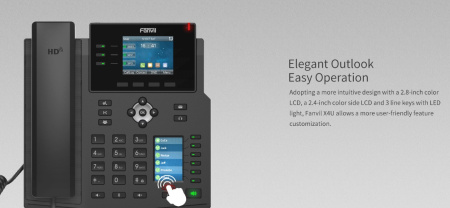 Fanvil Телефон IP X4U 2xGE LAN, 1xUSB-A, SIP, VPN, PoE, 2.8" кольоровий екран - фото 5