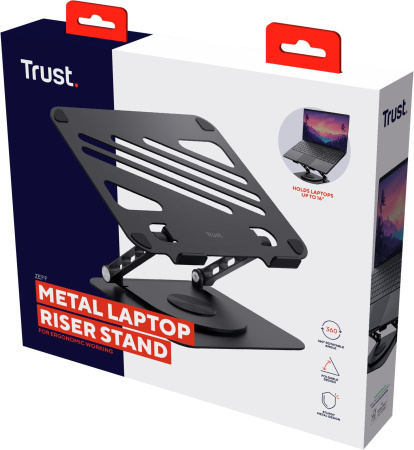Підставка для ноутбука Trust Zeff Metal, до 16", сірий - фото 12