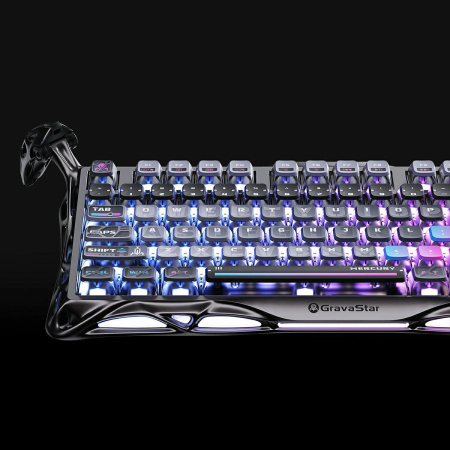 Клавіатура механічна GravaStar Mercury K1 Pro 80keys, GravaStar x Kailh Speedy Mint, BT/WL/USB, cyberpunk - фото 8