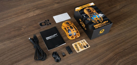 Миша GravaStar Mercury M1 Pro, magnesium alloy body, BT/WL/USB-A, RGB, Battle-Worn Yellow - фото 11
