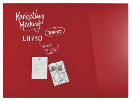 Дошка магнітно-маркерна 1200x900 червона Magnetoplan Glassboard-Red - фото 5