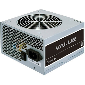 Блок живлення CHIEFTEC Value  (400W), >80%, 80+ White(230V Only), 120мм, 1xMB 24pin(20+4), 1xCPU 8pin(4+4), 2xMolex, 3xSATA, 1xPCIe 8pin(6+2), Bulk