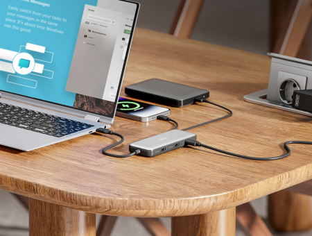Док-станція DIGITUS USB-C > 2xHDMI/2xUSB-A/USB-C/SD/MicroSD/RJ54 - фото 7