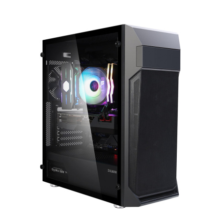 Zalman Корпус Z1 Plus, без БЖ, 2xUSB3.0, 1xUSB2.0, 3x120mm Black fans, TG Side Panel, ATX, Black - фото 2