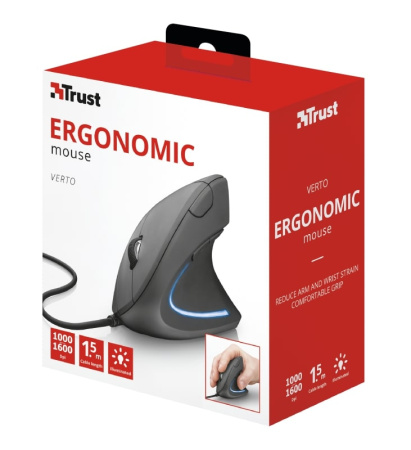 Trust Миша VERTO ERGONOMIC MOUSE BLACK - фото 8