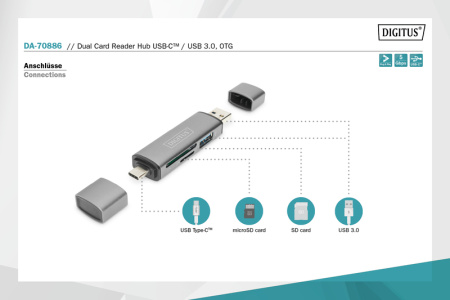 Digitus Кардрідер USB-C/USB 3.0 SD/MicroSD - фото 11