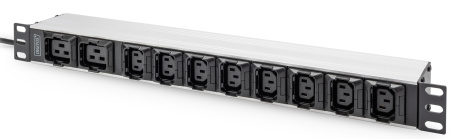 Digitus Пристрій розподілу електроживлення 1U, 8xC13, 2xC19, 16A, 250V, вилка C20 - фото 1
