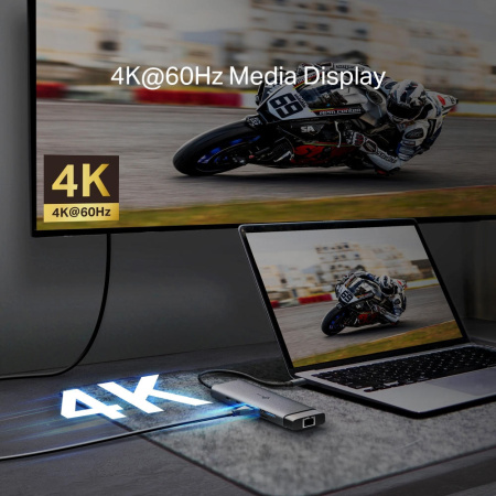 Хаб USB TP-LINK UH9120C USB-C > 3xUSB3.0/1xUSB-C/xHDMI/1xRJ45/1xSD/1xmicroSD/1xPD 100Wh - фото 6