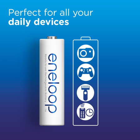 Panasonic Акумулятор Eneloop NI-MH AA 2000 мАг, 4 шт, з кейсом для зберігання - фото 4 Panasonic Акумулятор Eneloop NI-MH AA 2000 мАг, 4 шт, з кейсом для зберігання - фото 4