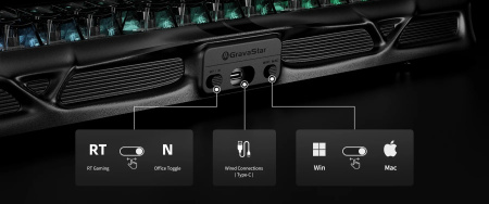 Клавіатура механічна GravaStar Mercury V75 80keys, Magnetic Jade Pro, 8K, USB-A, RGB, Stealth Black - фото 8 Клавіатура механічна GravaStar Mercury V75 80keys, Magnetic Jade Pro, 8K, USB-A, RGB, Stealth Black - фото 8
