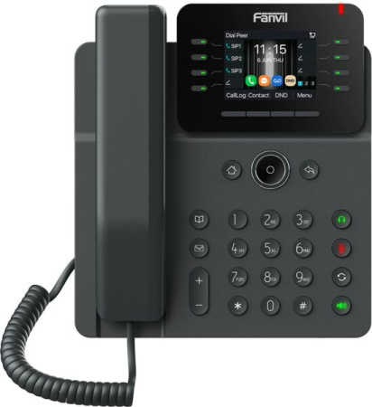 Телефон IP Fanvil V62G-Black 2xGE LAN, 12 SIP ліній, 21 DSS клавіш, VPN, SW Linux, PoE, 2.8" кольоровий дисплей, чорний - фото 2