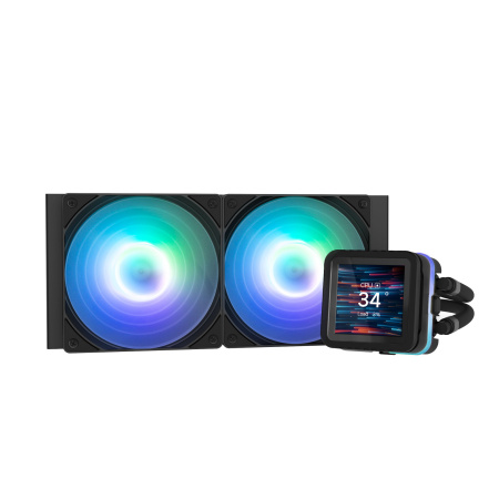 Система рідинного оxолодження  Zalman Alpha 2DS A24 ARGB, LGA1851, 1700, 1200, 115x, AM5, AM4, TDP 320W, чорний - фото 1