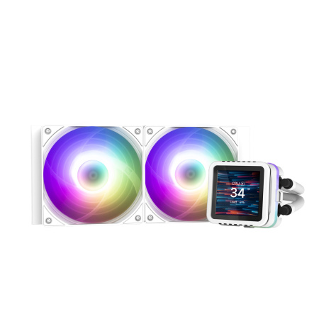 Система рідинного оxолодження  Zalman Alpha 2DS A24 ARGB, LGA1851, 1700, 1200, 115x, AM5, AM4, TDP 320W, білий - фото 1