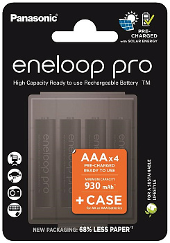 Акумулятор Panasonic Eneloop NI-MH  Pro AAA 930 4 шт, з кейсом для зберігання