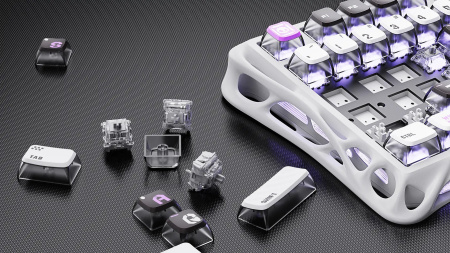 Клавіатура механічна GravaStar Mercury V75 80keys, Magnetic Jade Pro, 8K, USB-A, RGB, Mecha Gray - фото 7 Клавіатура механічна GravaStar Mercury V75 80keys, Magnetic Jade Pro, 8K, USB-A, RGB, Mecha Gray - фото 7
