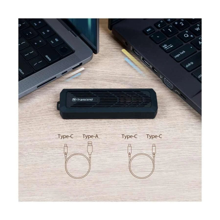Портативний корпус Transcend для SSD Enclosure Kit M.2 PCIe/M.2 SATA 2230/2242/2260/2280 USB USB Type-A + Type-C Чёрный - фото 5