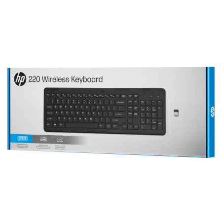 Клавіатура мембранна HP 220, 104key, WL, EN/UK, чорний - фото 9