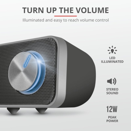 Акустична система Trust Arys Саундбар, USB/AUX, чорний - фото 10