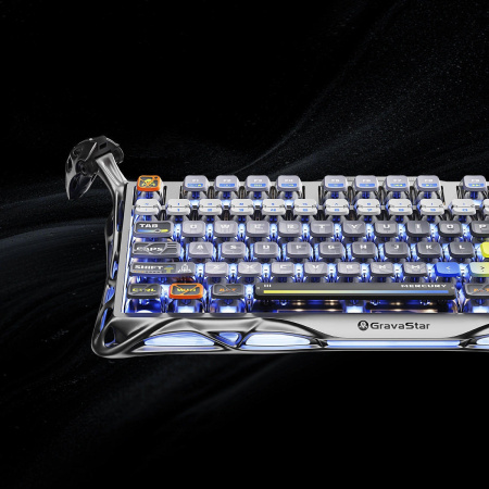 Клавіатура механічна GravaStar Mercury K1 Pro 80keys, GravaStar x Kailh Speedy Mint, BT/WL/USB, Interstellar Silver - фото 10 Клавіатура механічна GravaStar Mercury K1 Pro 80keys, GravaStar x Kailh Speedy Mint, BT/WL/USB, Interstellar Silver - фото 10