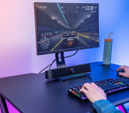 Trust Акустична система GXT 619 Thorne Саундбар, USB/AUX, RGB, чорний - фото 2
