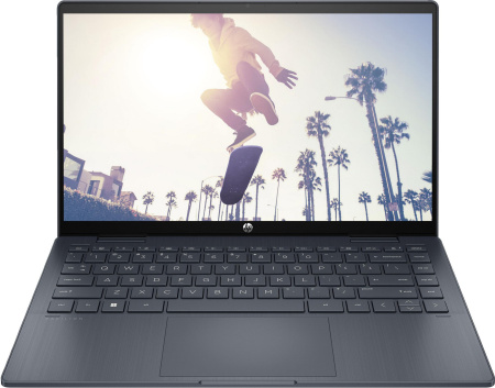 HP Ноутбук Pavilion x360 14-ek2005ua 14" FHD IPS Touch, Intel 5-120U, 16GB, F512GB, UMA, DOS, синій - фото 1