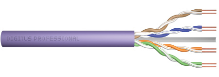 Кабель "вита пара" DIGITUS CAT 6 U-UTP, 100м, AWG 23/1, LSZH-1, фіолетовий - фото 1