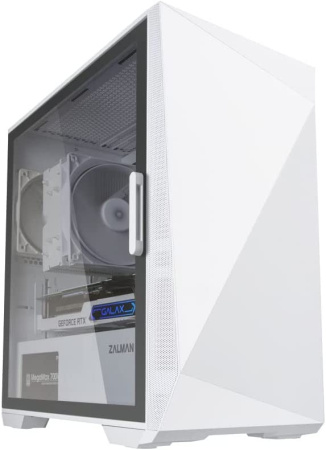 Корпус Zalman Z1 Iceberg без БЖ, 2xUSB3.0, 1xUSB2.0, 3x120мм, VGA 330мм, LCS ready, TG Side Panel, mATX, білий - фото 1