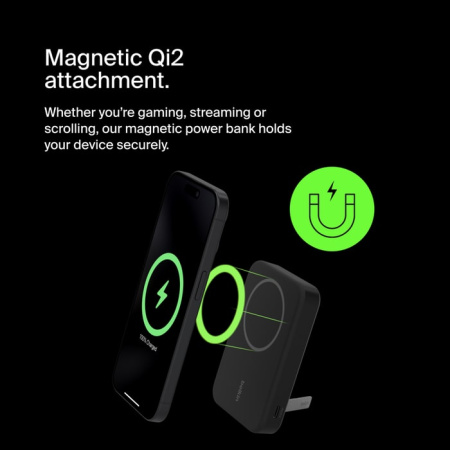 Belkin Акумулятор портативний літій-іонний Power Bank 8000мА·год, 15Вт, MagSafe Qi2, чорний - фото 3