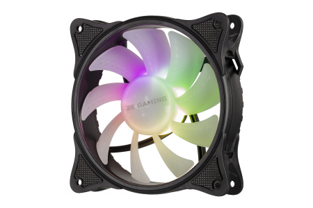 Корпусний вентилятор 2E GAMING F120IR-ARGB, 120мм, 1200rpm, 3pin, 3pin +5VARGB, 25.3dBa, чорний - фото 1