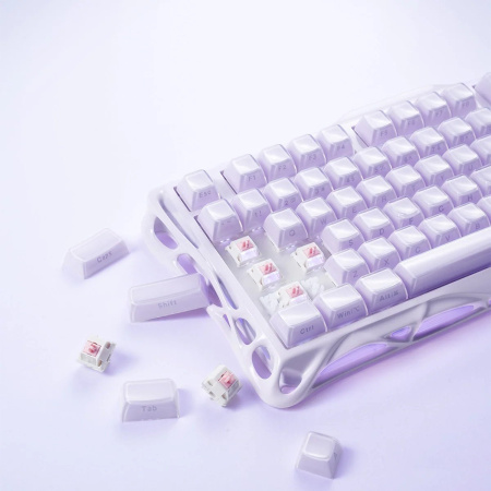 Клавіатура механічна GravaStar Mercury K1 80keys, GravaStar x Kailh Cheery Pink, EN, BT/WL/USB, Lavender Purple - фото 10 Клавіатура механічна GravaStar Mercury K1 80keys, GravaStar x Kailh Cheery Pink, EN, BT/WL/USB, Lavender Purple - фото 10