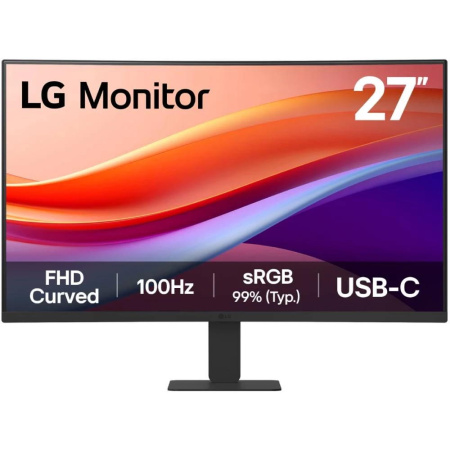 Монітор LG 27" 27U421A-B VA HDMI, USB-C, Audio, VA, 100Hz, sRGB 99%, CURVED - фото 1